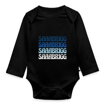 Saaabrigg Saarbrücken Dialecte Cadeau - Body Bébé bio manches longues - noir - Devant
