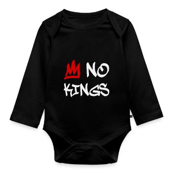 No Kings in America since 1776 - Organic Longsleeve Baby Bodysuit - black - Front