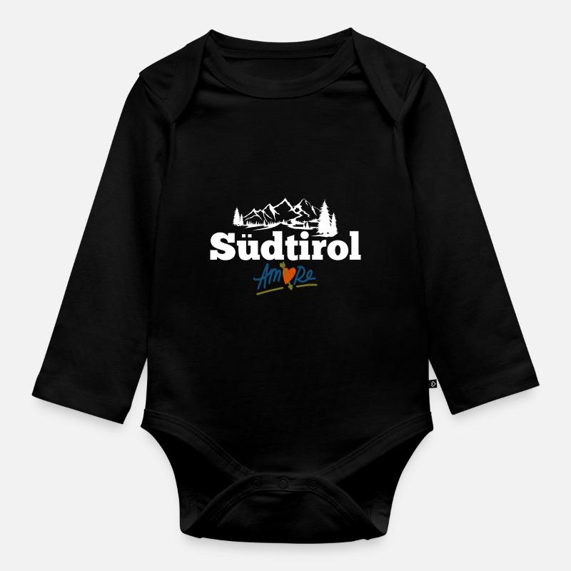 Südtirol - Baby Bio-Langarm-Body - Schwarz