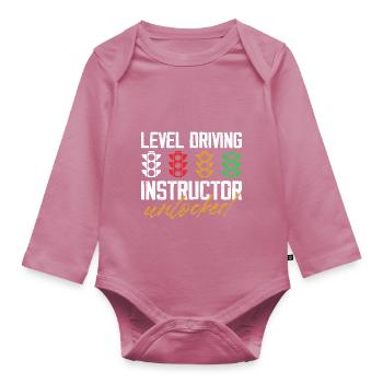 Level Driving Instructor Unlocked Design - Organic Longsleeve Baby Bodysuit - mauve - Front