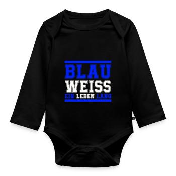 blau weiss ein leben lang - Baby Bio-Langarm-Body - Schwarz - Vorne