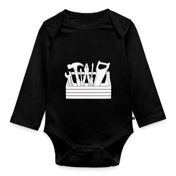 toolbox - Organic Longsleeve Baby Bodysuit - black - Front