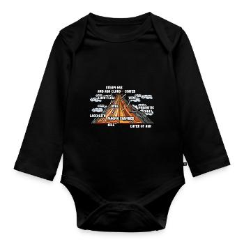 Vulkan - Baby Bio-Langarm-Body - Schwarz - Vorne