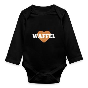 Waffel Love Herz - Baby Bio-Langarm-Body - Schwarz - Vorne