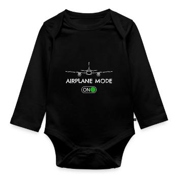 Pilote d’avion Voler Mode de vol An i Cadeau - Body Bébé bio manches longues - noir - Devant