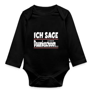 Ich sage Dankeschön für einen Kollege oder - Baby Bio-Langarm-Body - Schwarz - Vorne