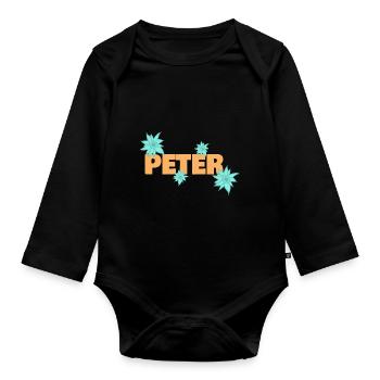 Edelweiß Peter - Baby Bio-Langarm-Body - Schwarz - Vorne