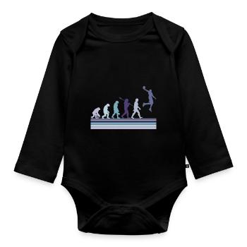 Basketball Sports Evolution for BBall Lovers Dunk - Organic Longsleeve Baby Bodysuit - black - Front