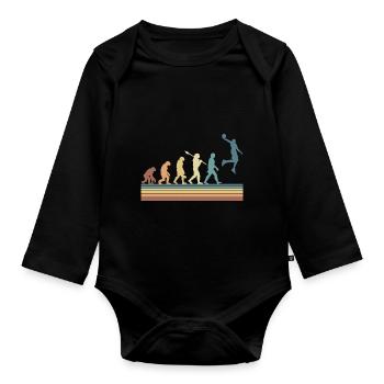 Basketball Sports Evolution for BBall Lovers Dunk - Organic Longsleeve Baby Bodysuit - black - Front