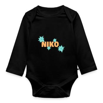 Edelweiss Niko - Body Bébé bio manches longues - noir - Devant