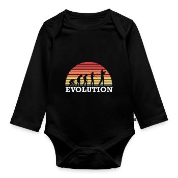 Golf Golfspieler Golfer Golfball Golfschläger - Baby Bio-Langarm-Body - Schwarz - Vorne