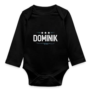 Dominik - Baby Bio-Langarm-Body - Schwarz - Vorne