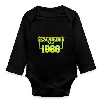Geschieden Ehefrau Ehemann seit 1986 - Baby Bio-Langarm-Body - Schwarz - Vorne