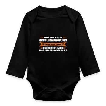 Geselle 2023 Prüfung Gesellen Prüfung Geschenk - Baby Bio-Langarm-Body - Schwarz - Vorne