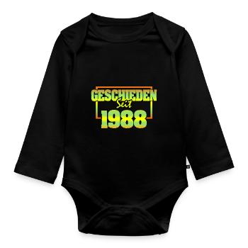 Ehefrau 1988 - Baby Bio-Langarm-Body - Schwarz - Vorne