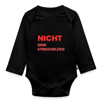 Nicht Dein Streichelzoo Print auf Panel PTSRHR - Baby Bio-Langarm-Body - Schwarz - Vorne