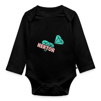 Grand-père Hector - Body Bébé bio manches longues - noir - Devant