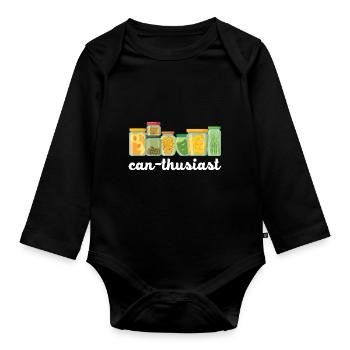 Can-Thusiast Einmachen Lebensmittelkonserven Einma - Baby Bio-Langarm-Body - Schwarz - Vorne