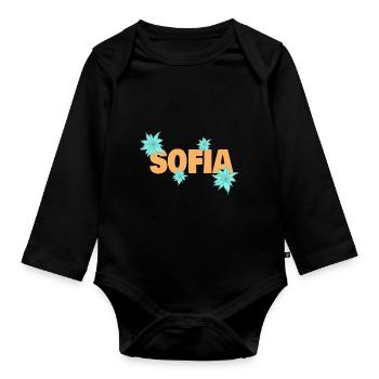 Gift for Sofia - Organic Longsleeve Baby Bodysuit - black - Front