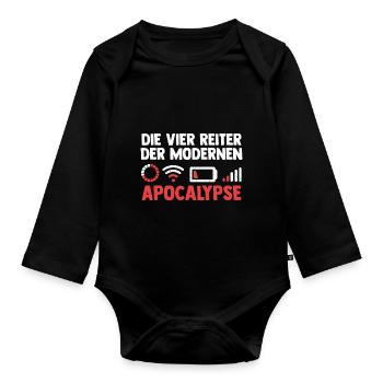 Die vier Reiter der modernen Apocalypse - Baby Bio-Langarm-Body - Schwarz - Vorne