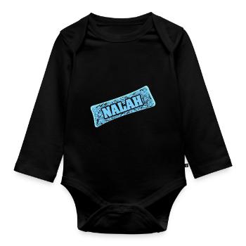 Naissance pour Nalah Nom Né - Body Bébé bio manches longues - noir - Devant
