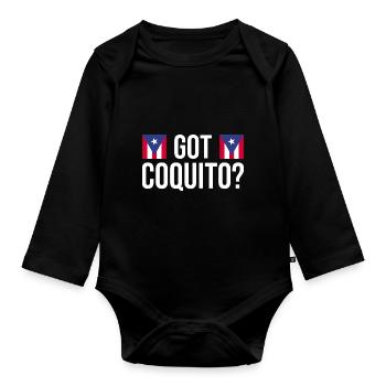 Puerto Rico | Puerto Ricaner Flagge Geschenkideen - Baby Bio-Langarm-Body - Schwarz - Vorne