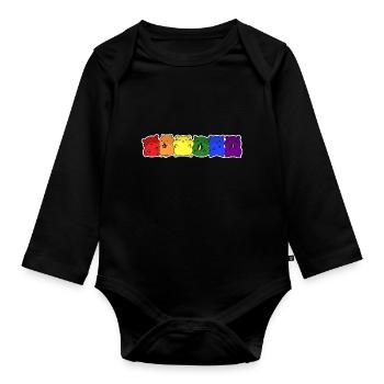Conception de hamster drapeau LGBT + pour les personnes LGBT + - Body Bébé bio manches longues - noir - Devant
