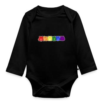 Conception de grenouille drapeau LGBT + pour les personnes LGBT + - Body Bébé bio manches longues - noir - Devant