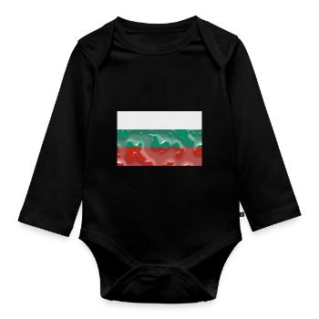 Geschenk für Bulgarien - Baby Bio-Langarm-Body - Schwarz - Vorne