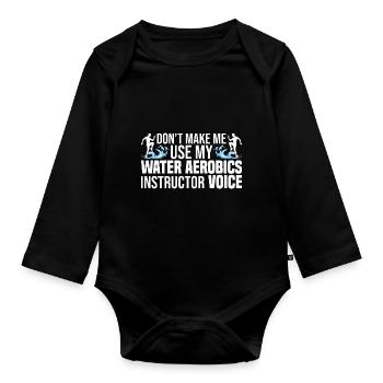 Water Aerobics - Baby Bio-Langarm-Body - Schwarz - Vorne