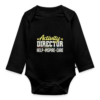 Awesome Activity Director - Baby Bio-Langarm-Body - Schwarz - Vorne