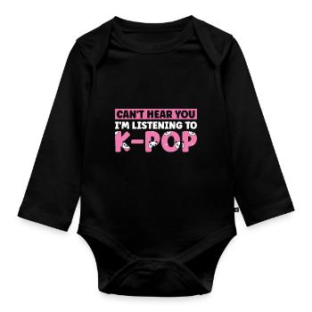 Südkorea k-pop Südkorea Geschenk - Baby Bio-Langarm-Body - Schwarz - Vorne