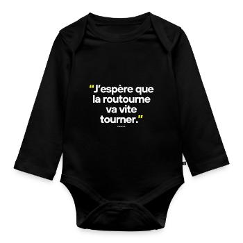 Citation célèbre footballeur - Body Bébé bio manches longues - noir - Devant