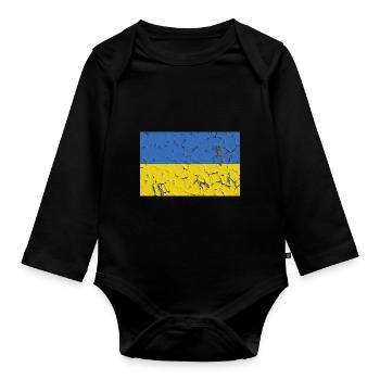 Ukraine - Body Bébé bio manches longues - noir - Devant