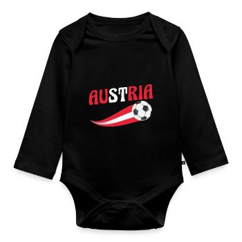Austrians Austria - Organic Longsleeve Baby Bodysuit - black - Front