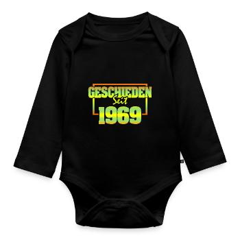 Ehemann 1969 - Baby Bio-Langarm-Body - Schwarz - Vorne