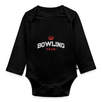 Bowling Team - Baby Bio-Langarm-Body - Schwarz - Vorne