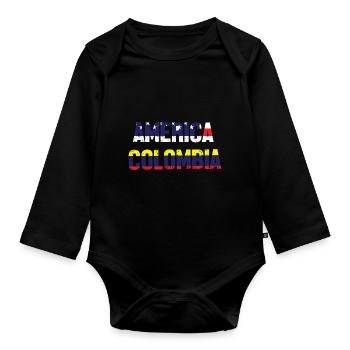 Colombia - Organic Longsleeve Baby Bodysuit - black - Front