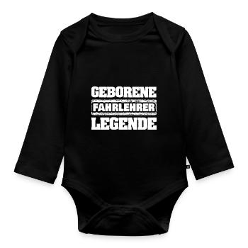 Cadeau pour moniteur de conduite - Body Bébé bio manches longues - noir - Devant