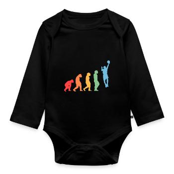 Basketball Players Evolution Basketball - Organic Longsleeve Baby Bodysuit - black - Front