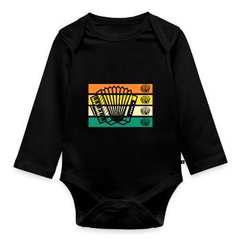 Accordion Player Accordion - Organic Longsleeve Baby Bodysuit - black - Front