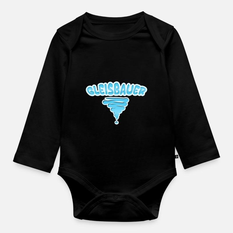 Beruf Gleisbauer - Baby Bio-Langarm-Body - Schwarz