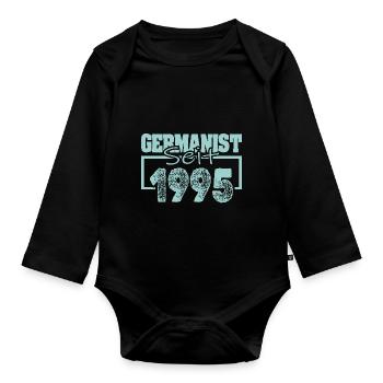 Job 1995 - Organic Longsleeve Baby Bodysuit - black - Front