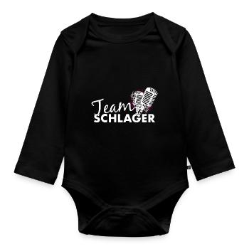 Team Schlager - Organic Longsleeve Baby Bodysuit - black - Front