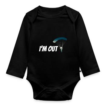 parachute - Body Bébé bio manches longues - noir - Devant
