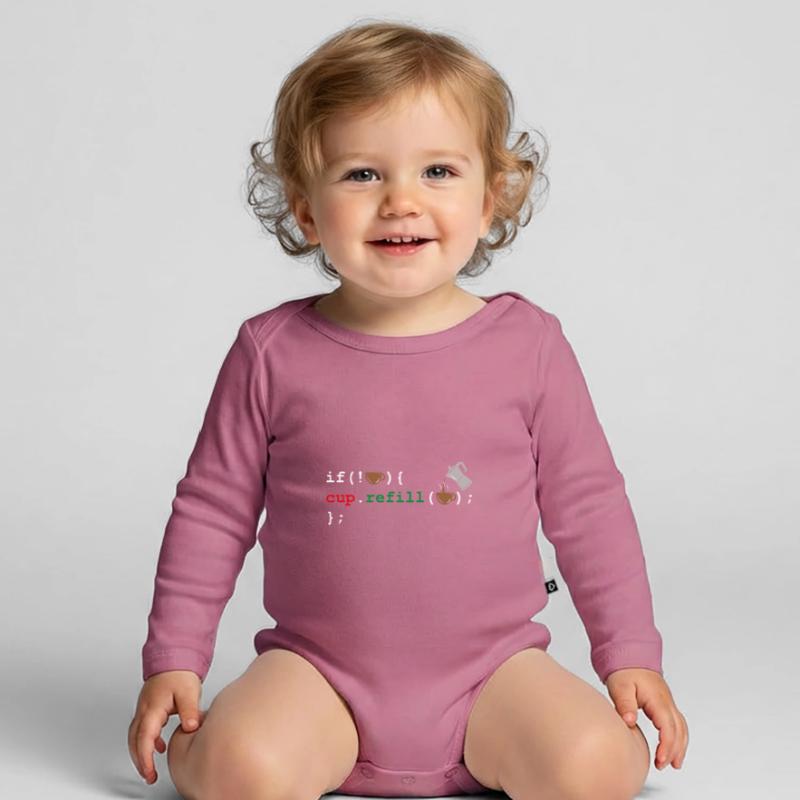 Programmer Gift Coffee Caffeine Code Code Organic Longsleeve Baby Bodysuit