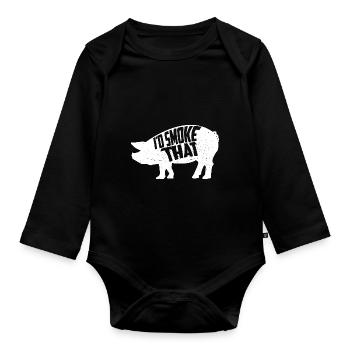 Griller les charcutiers - Body Bébé bio manches longues - noir - Devant