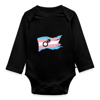 Transsexuel transsexuelle dragqueen cadeau genre - Body Bébé bio manches longues - noir - Devant