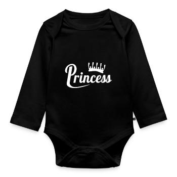 Ich bin die Prinzessin - originelle Geschenkidee - Baby Bio-Langarm-Body - Schwarz - Vorne
