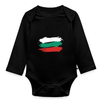 Bulgarie - Body Bébé bio manches longues - noir - Devant